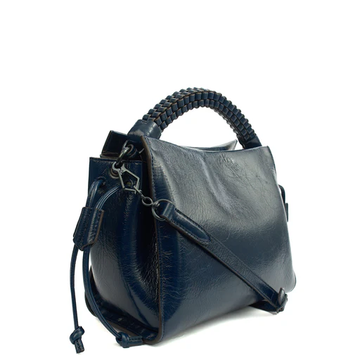 Picture of Mulberry Cross Body Iris - Small in Navy, Crinkle Patent