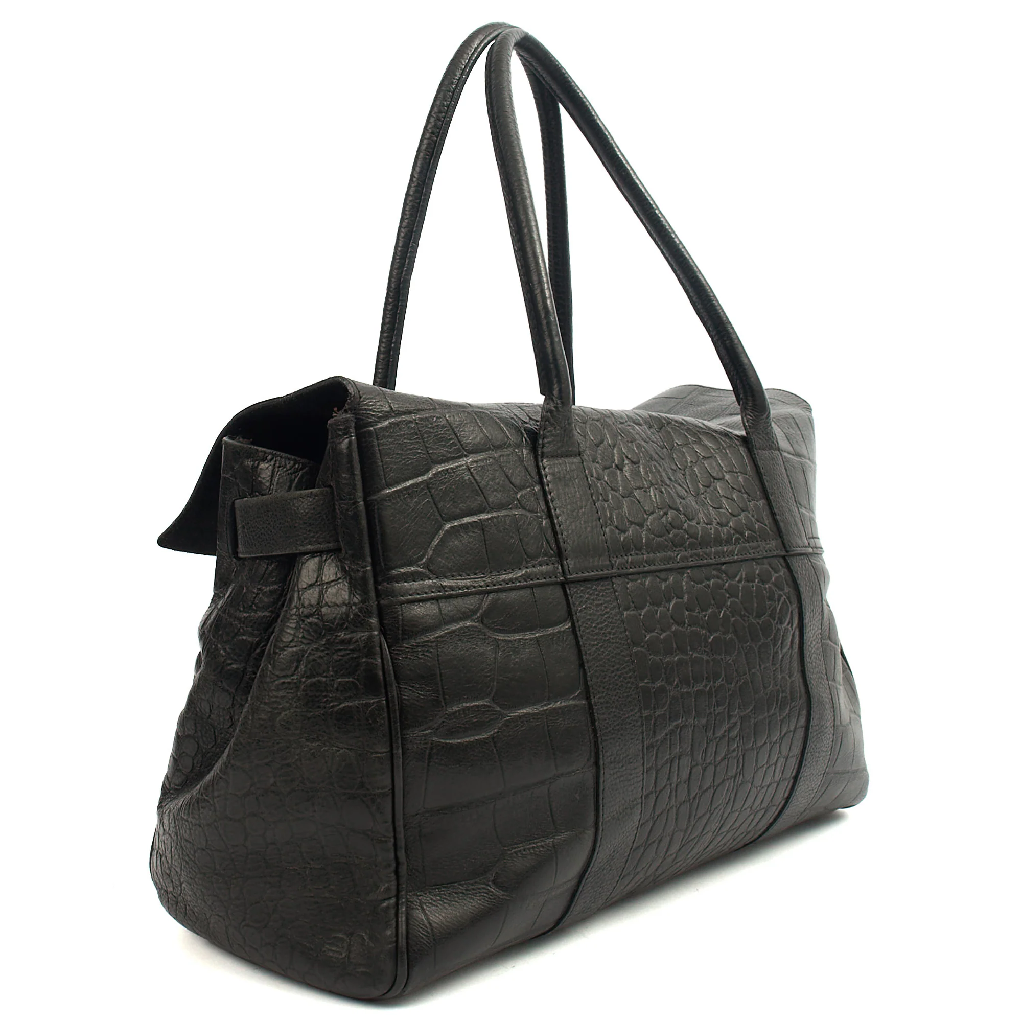 Picture of Mulberry Tote Bayswater Heritage in Black, Exotic Effect Leather