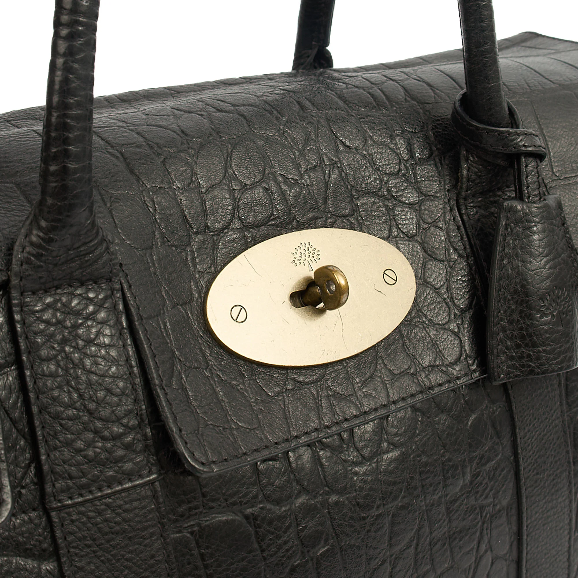 Picture of Mulberry Tote Bayswater Heritage in Black, Exotic Effect Leather