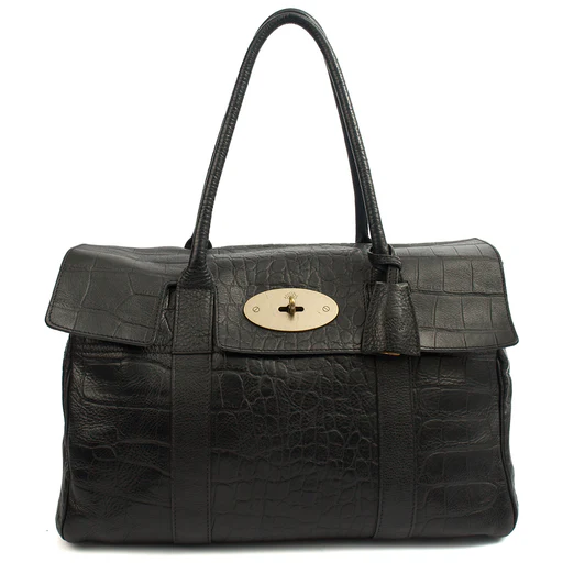 Picture of Mulberry Tote Bayswater Heritage in Black, Exotic Effect Leather