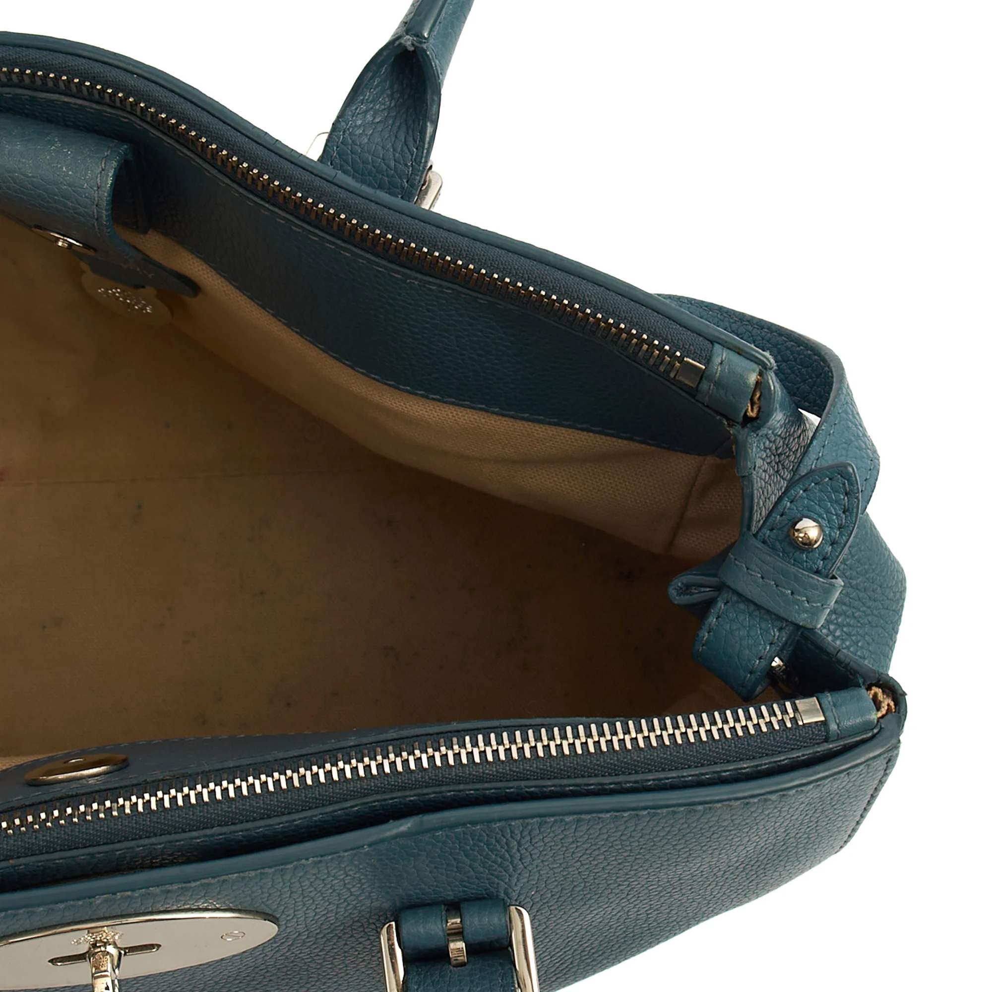 Picture of Mulberry Tote Bayswater Double Zip Tote - Small in Blue, Calfskin Leather