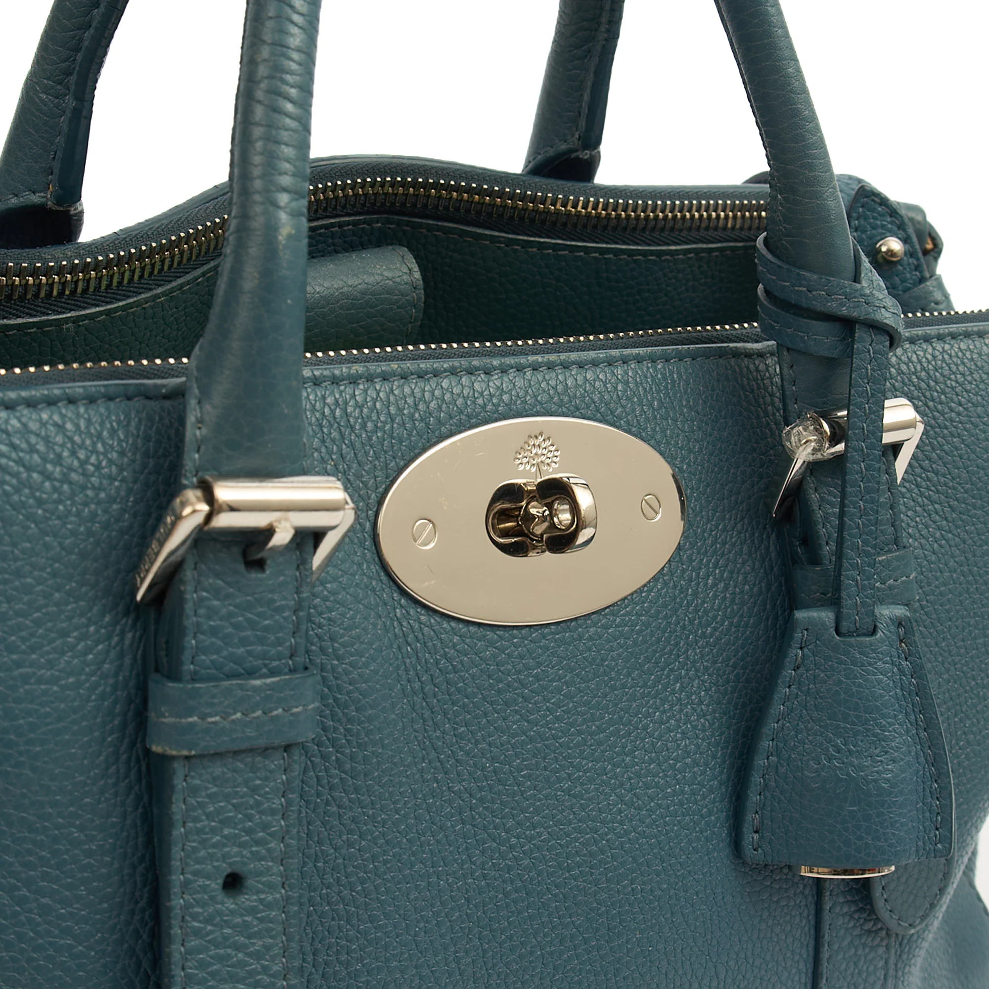 Picture of Mulberry Tote Bayswater Double Zip Tote - Small in Blue, Calfskin Leather