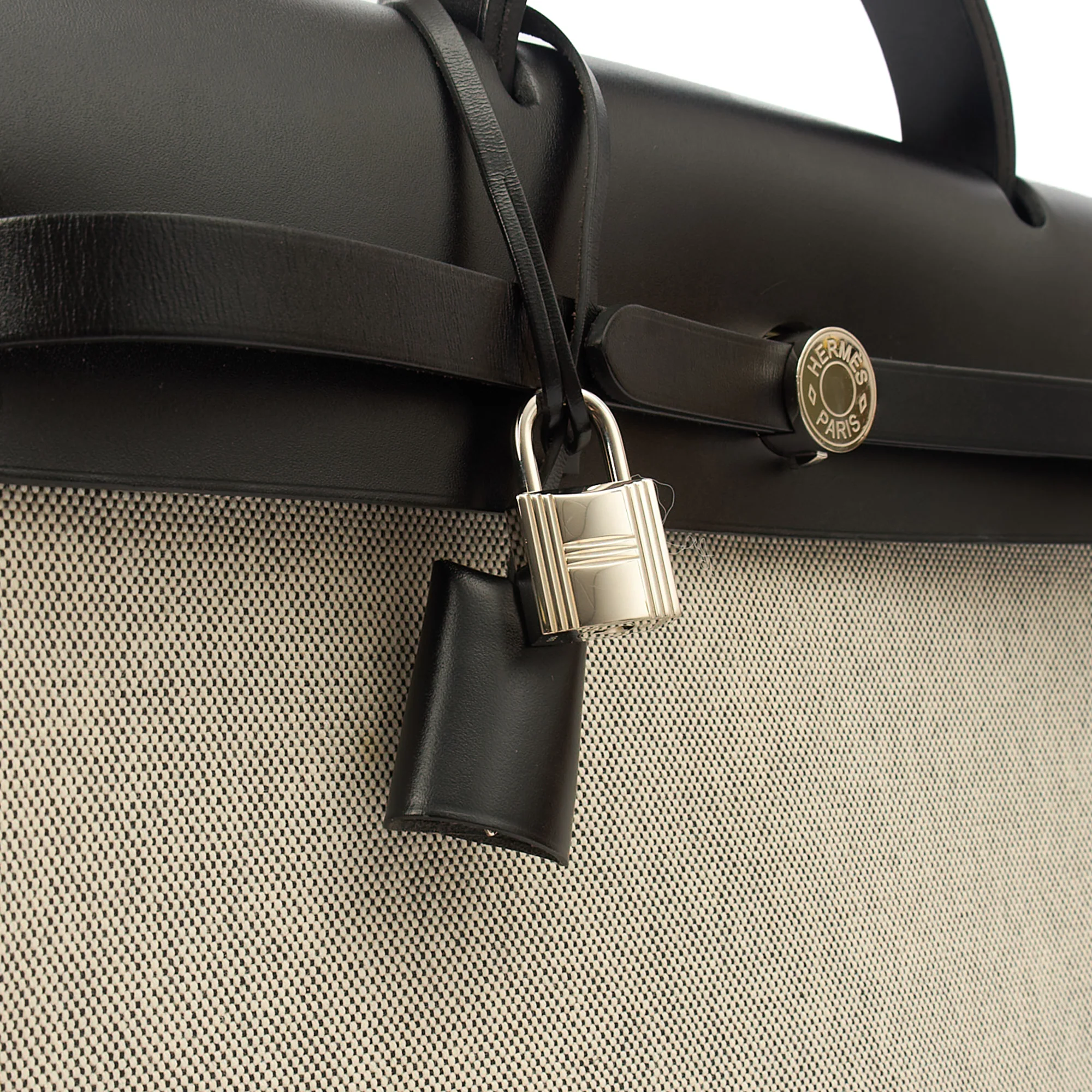 Picture of Hermes Tote Herbag Zip 31 in Black, Fabric