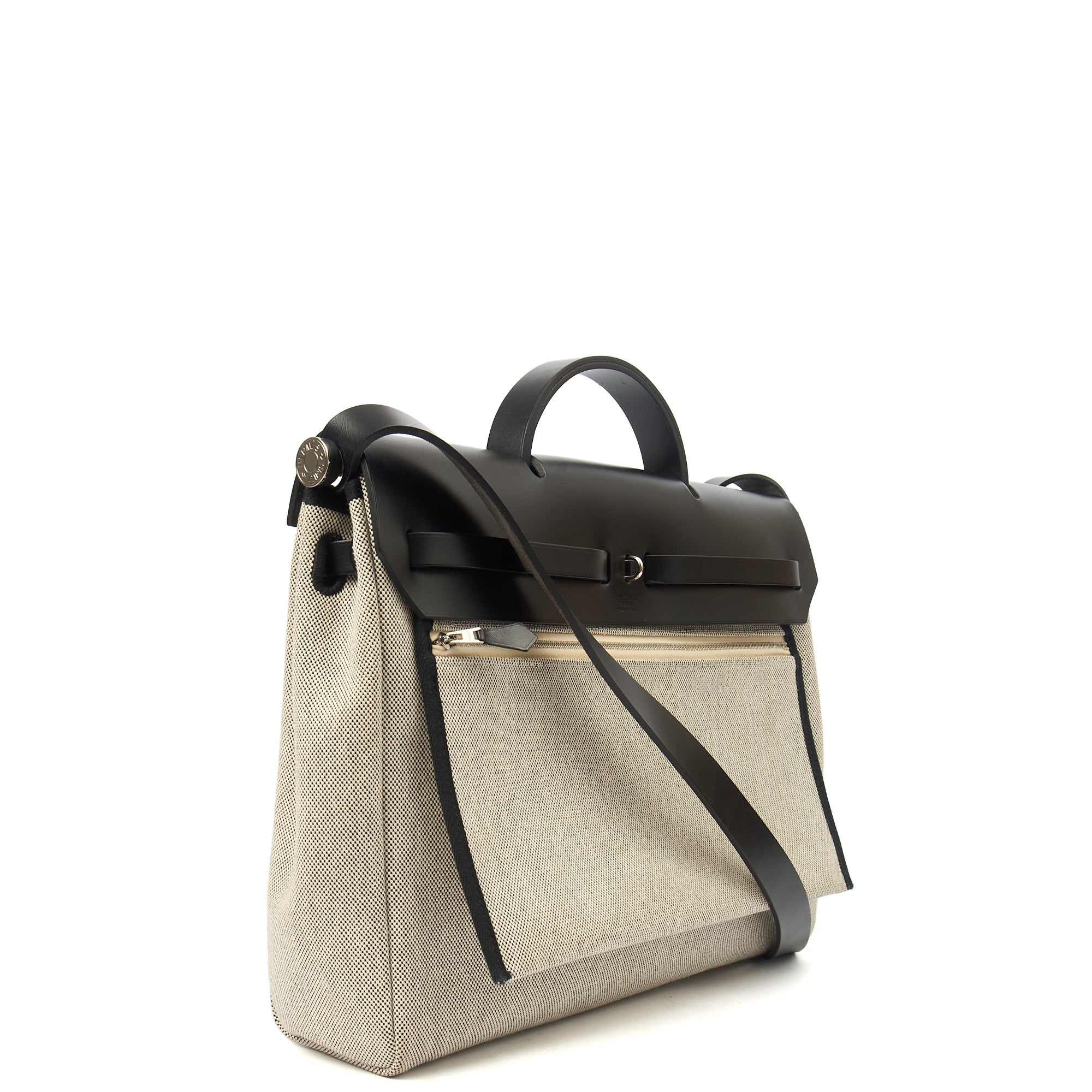 Picture of Hermes Tote Herbag Zip 31 in Black, Fabric