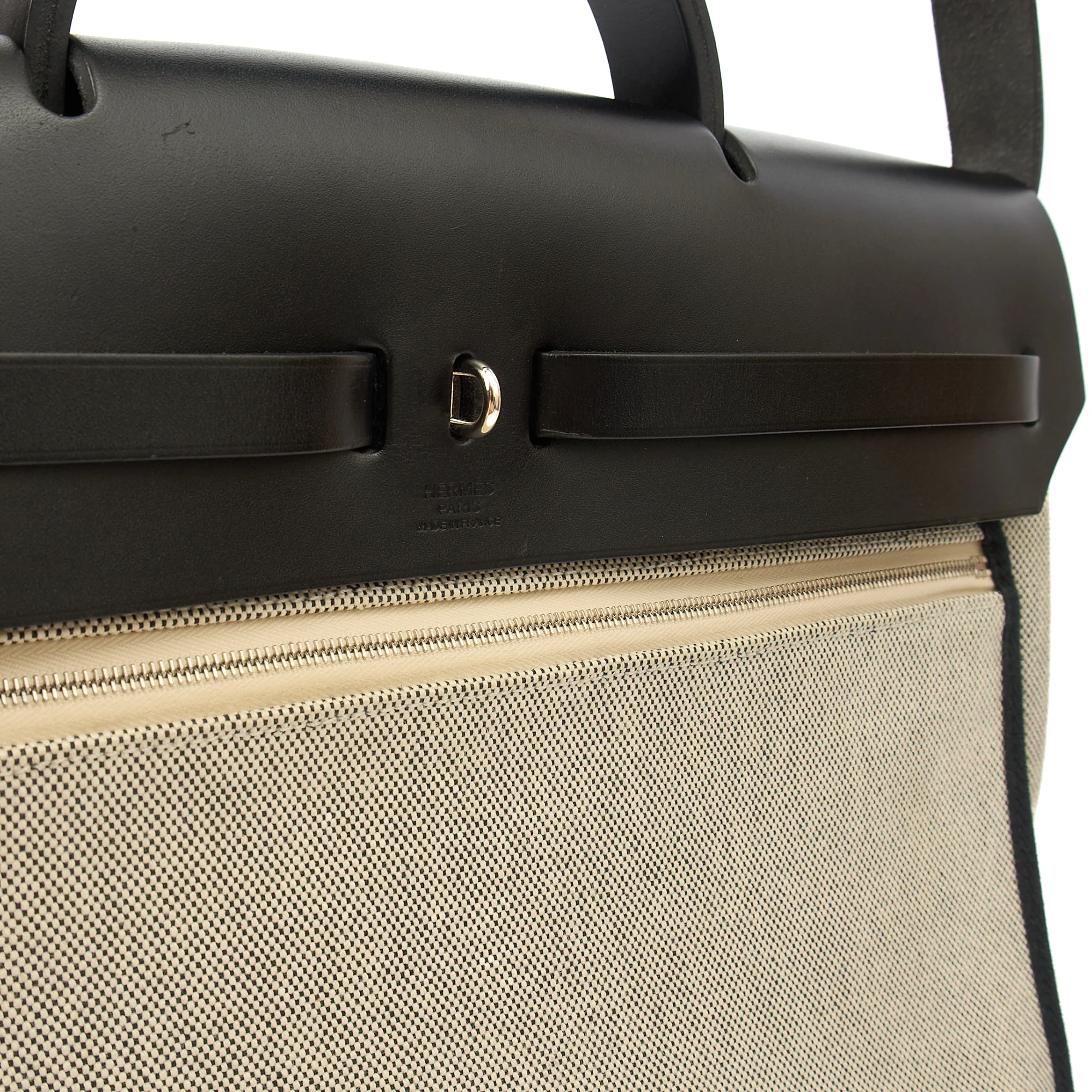 Picture of Hermes Tote Herbag Zip 31 in Black, Fabric