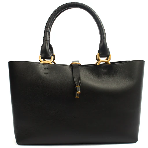 Picture of Chloe Tote Marcie - Large in Black, Calfskin Leather