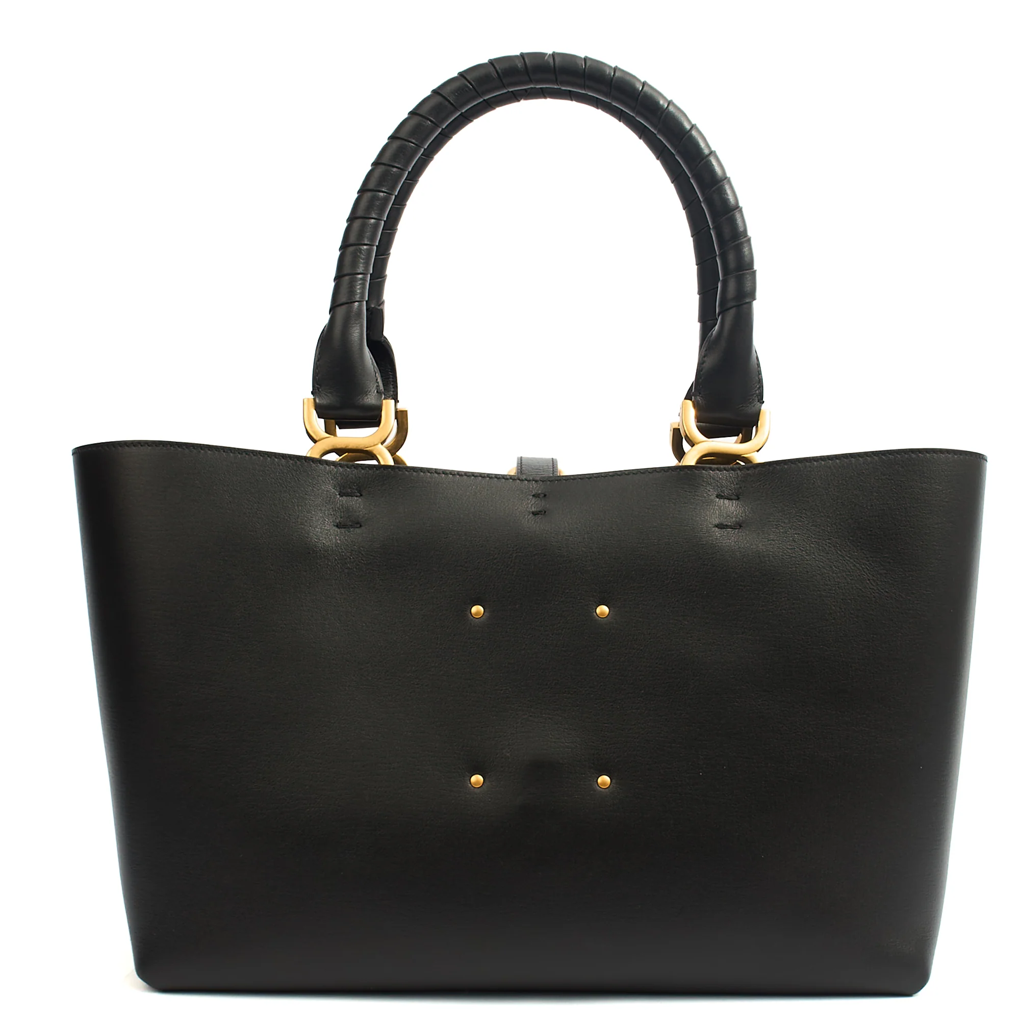 Picture of Chloe Tote Marcie - Large in Black, Calfskin Leather