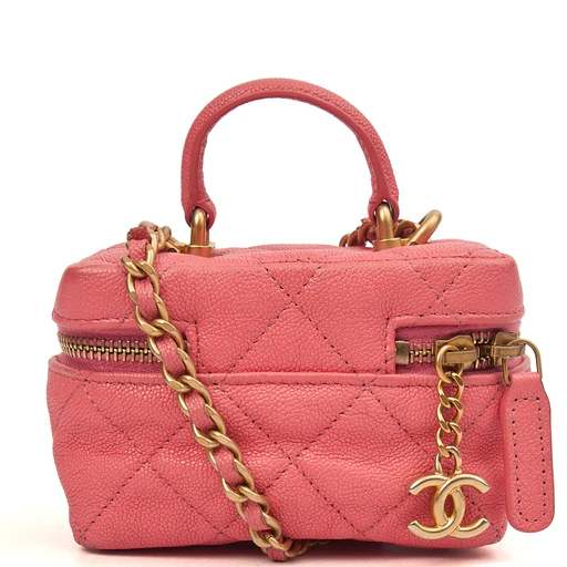 Picture of Chanel Cross Body Vanity Case - Mini in Pink, Caviar Leather
