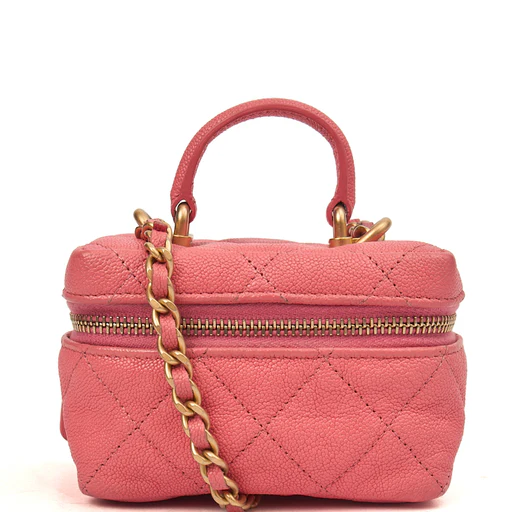 Picture of Chanel Cross Body Vanity Case - Mini in Pink, Caviar Leather