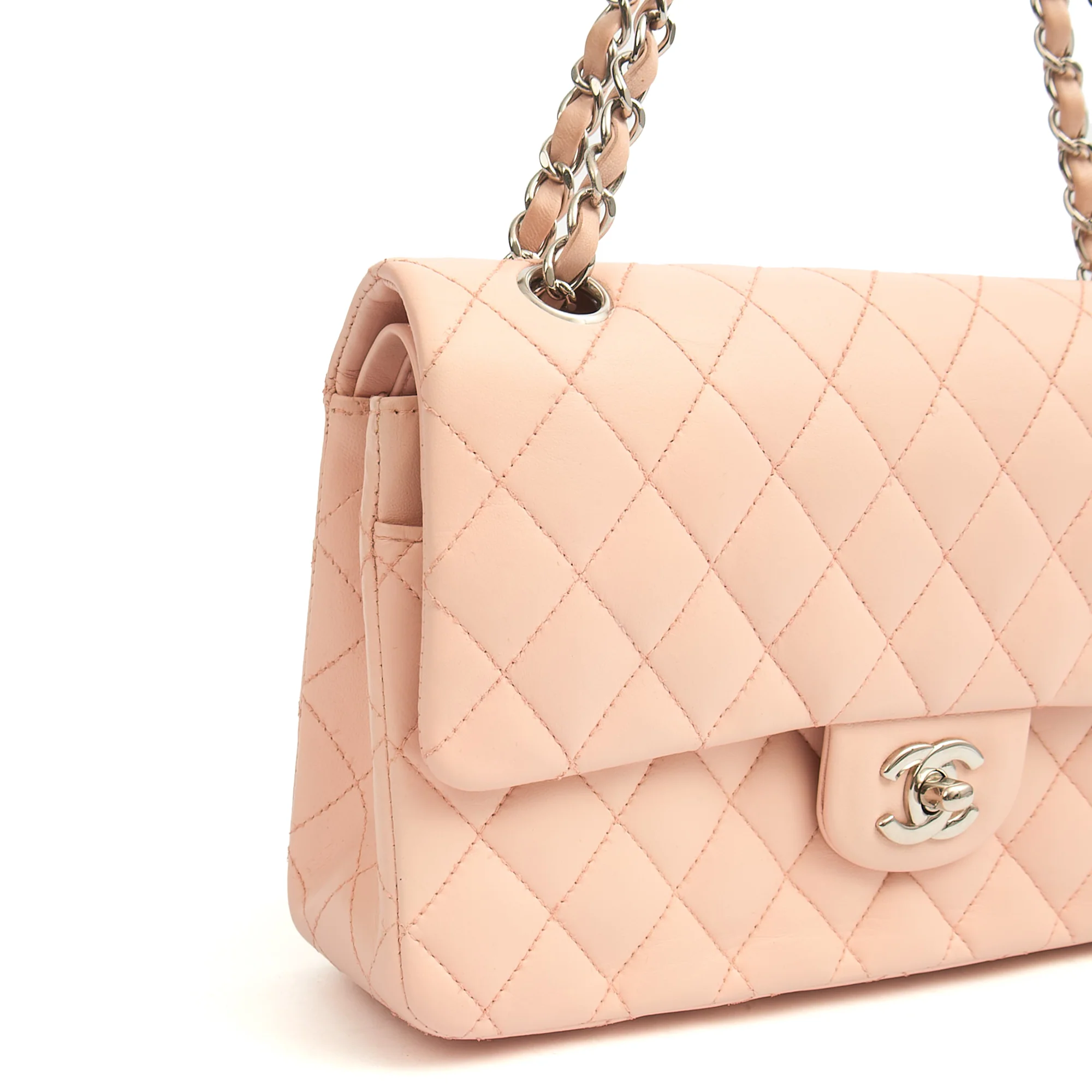 Picture of Chanel Shoulder Bag Classic Double Flap - Medium in Pink, Calfskin Leather