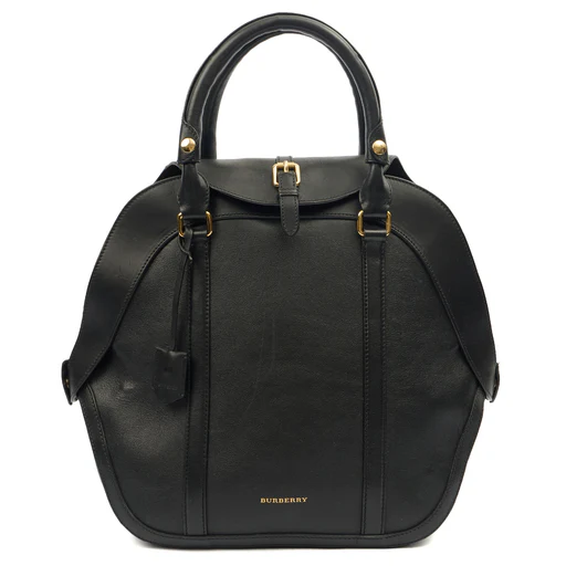 Picture of Burberry Top Handle Orchard Bowling Bag- Medium in Black, Leather