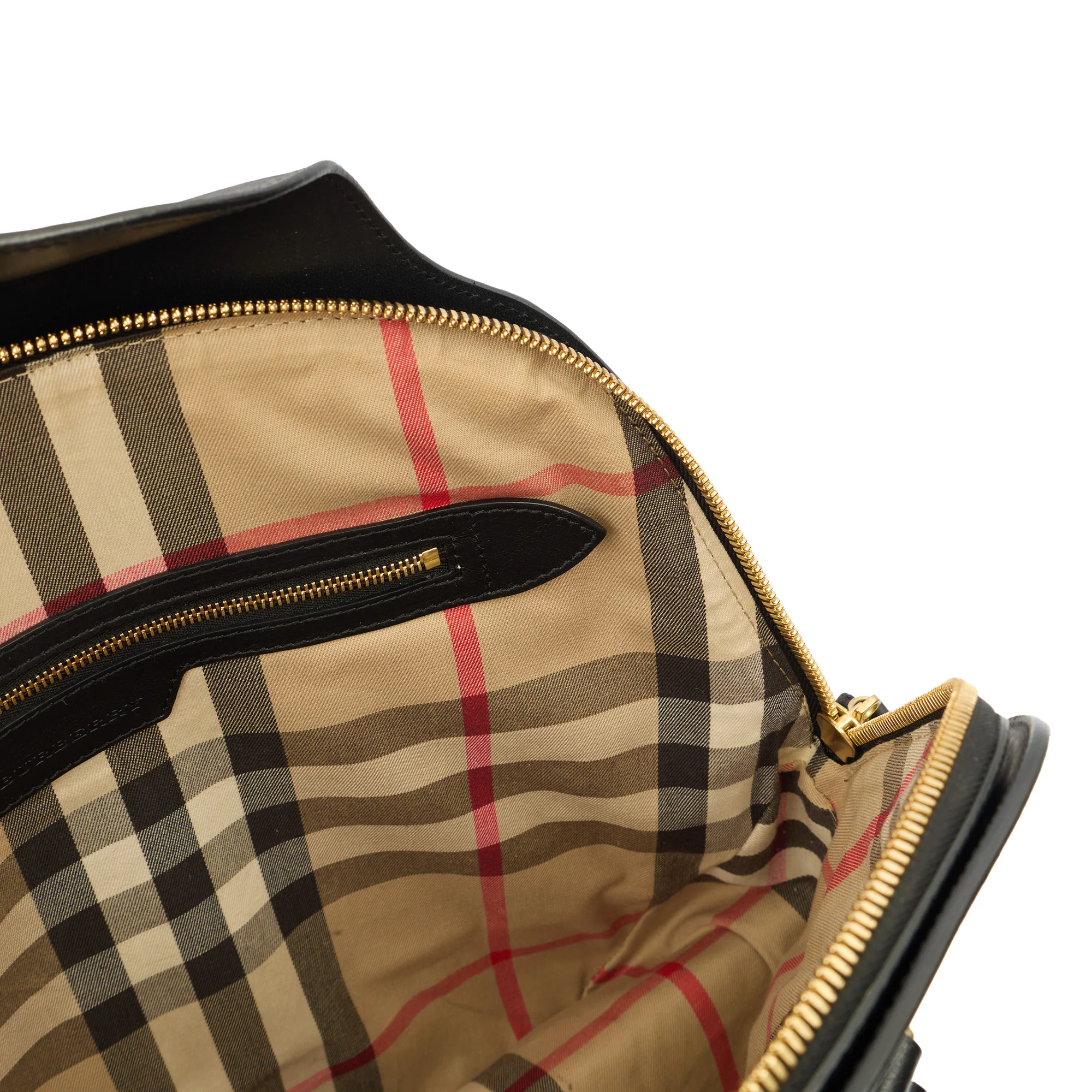 Picture of Burberry Top Handle Orchard Bowling Bag- Medium in Black, Leather