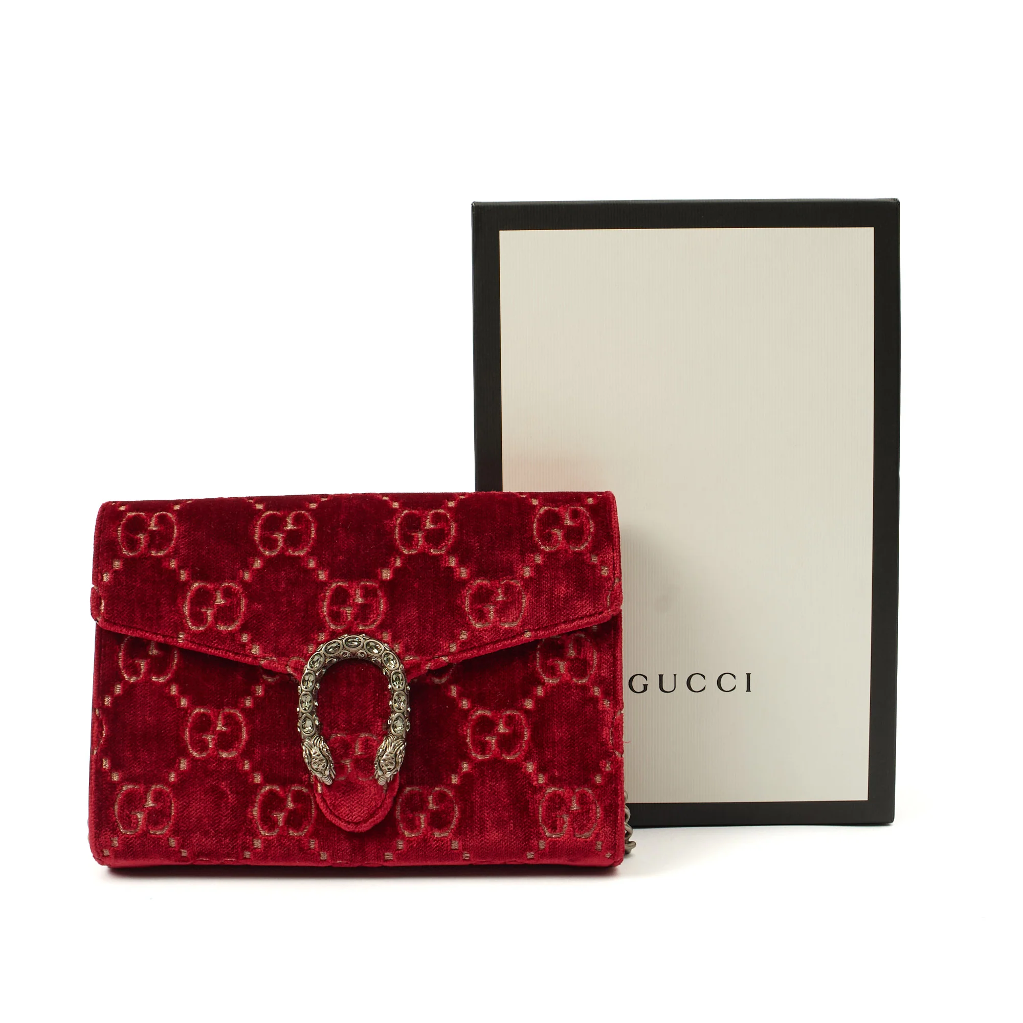 Picture of Gucci Cross Body Dionysus Chain Wallet in Red, Fabric