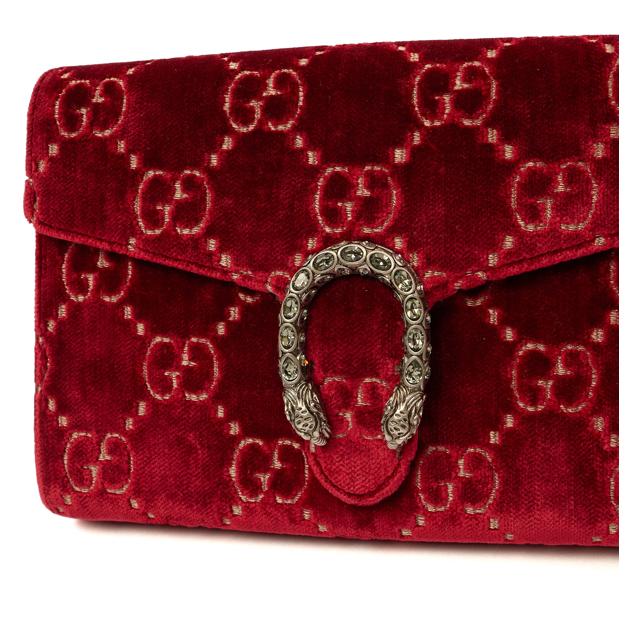 Picture of Gucci Cross Body Dionysus Chain Wallet in Red, Fabric