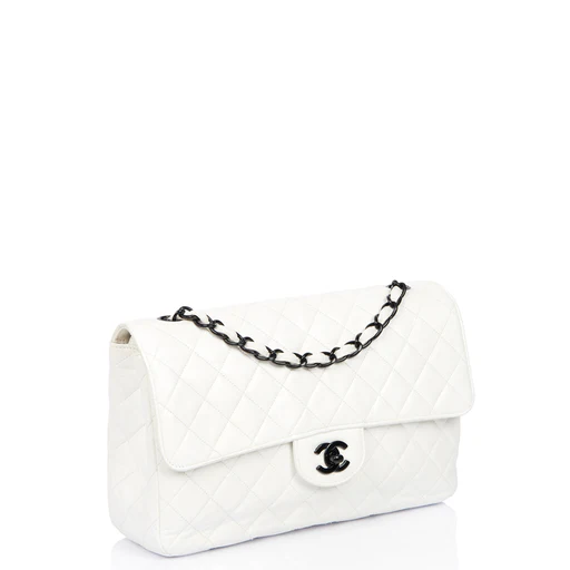 Picture of Chanel Classic Single Flap - Large in White, Leather
