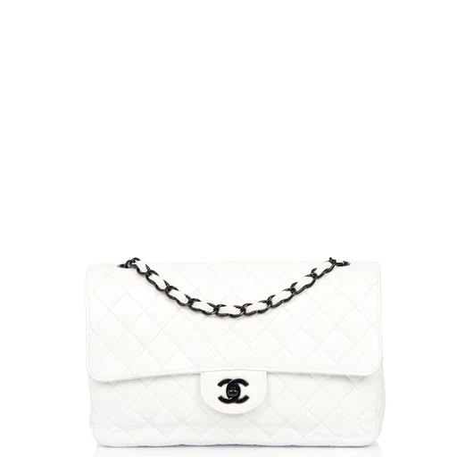 Picture of Chanel Classic Single Flap - Large in White, Leather