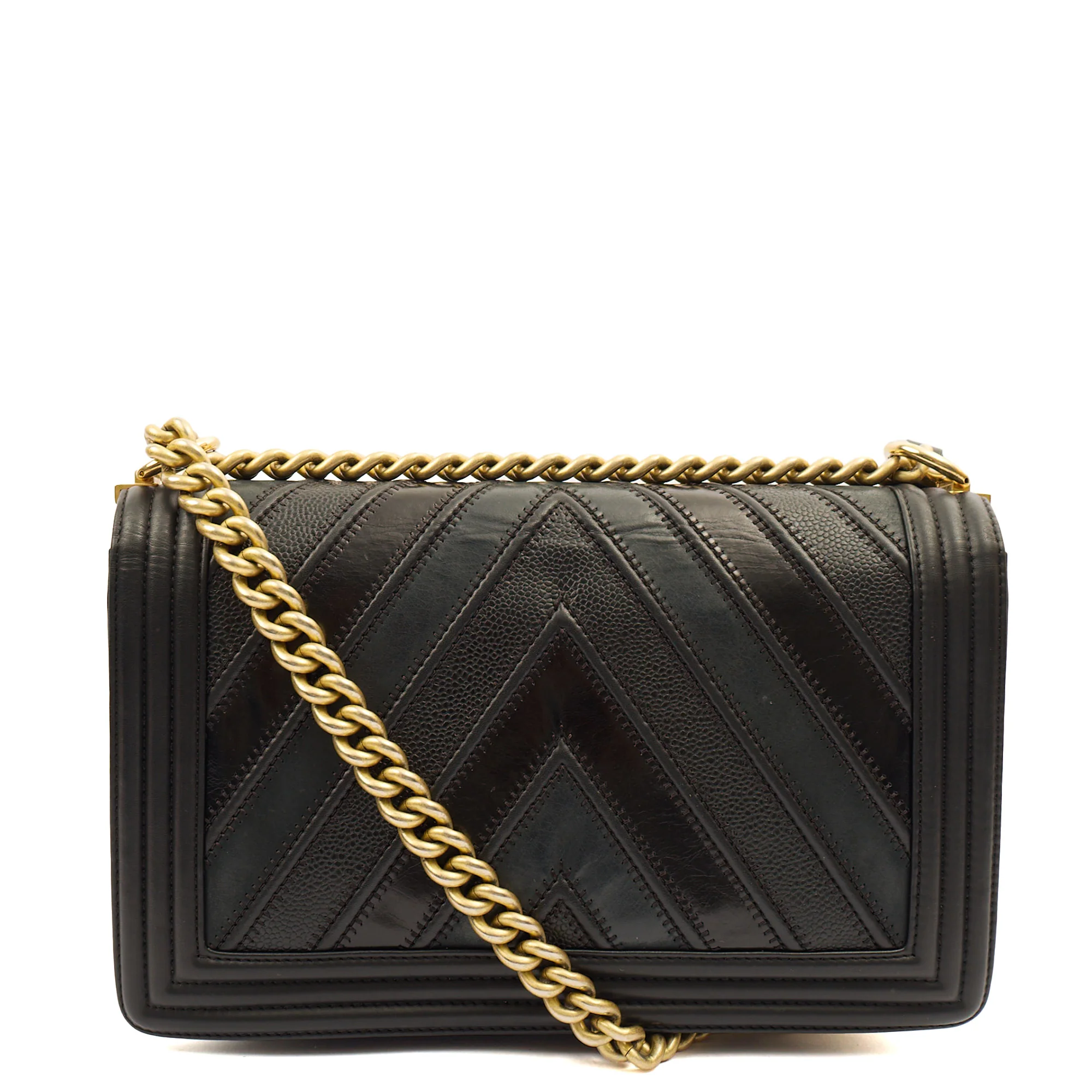 Picture of Chanel Shoulder Bag Boy - Medium in Black, Calfskin Leather