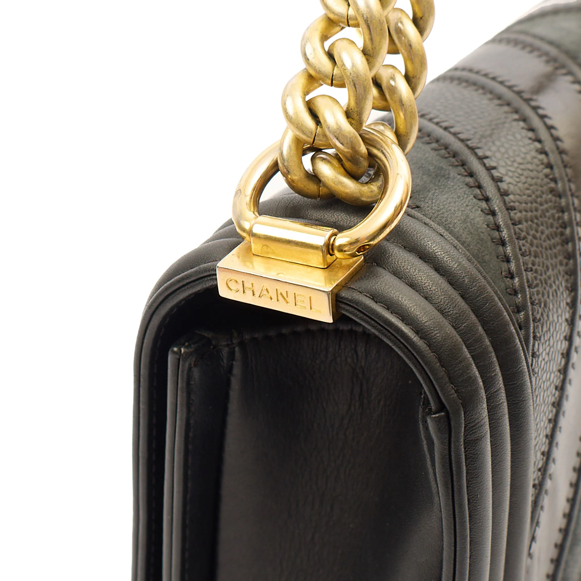 Picture of Chanel Shoulder Bag Boy - Medium in Black, Calfskin Leather