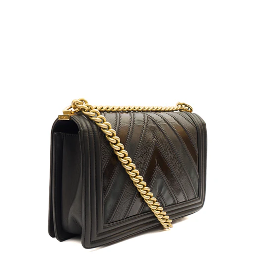 Picture of Chanel Shoulder Bag Boy - Medium in Black, Calfskin Leather