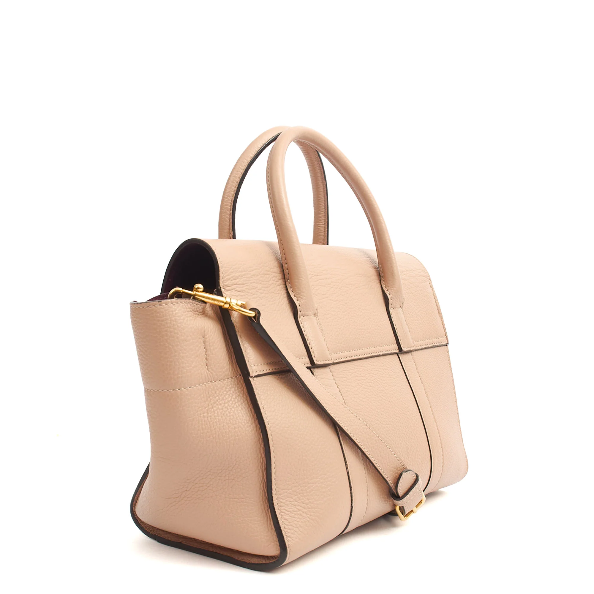Picture of Mulberry Top Handle Bayswater with Strap- Small in Rose Water, Calfskin Leather