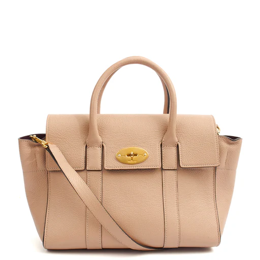 Picture of Mulberry Top Handle Bayswater with Strap- Small in Rose Water, Calfskin Leather