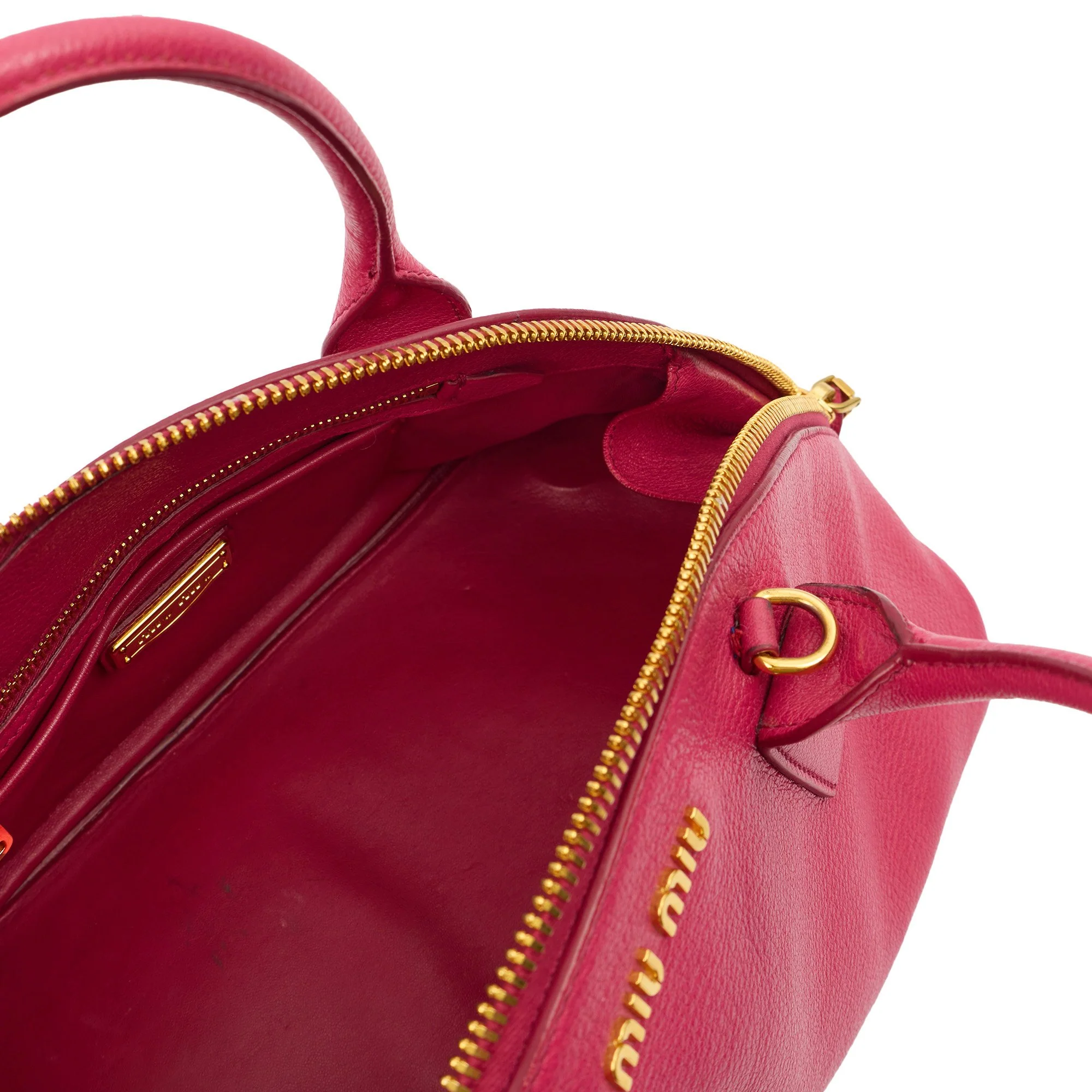 Picture of Miu Miu Shoulder Bag Bowling Bag - Small in Pink, Leather