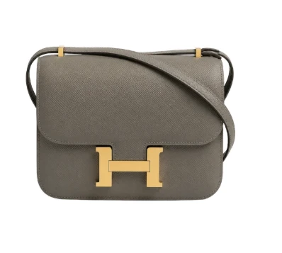 Hermès Constance 18 Grey Epsom leather front view