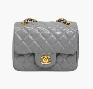 Chanel Vintage Mini Square Flap Bag in Elephant Grey