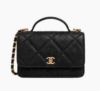 Chanel Top Handle Wallet on Chain in Black