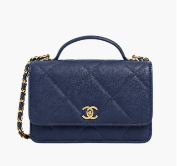 Chanel Top Handle Wallet on Chain in Blue