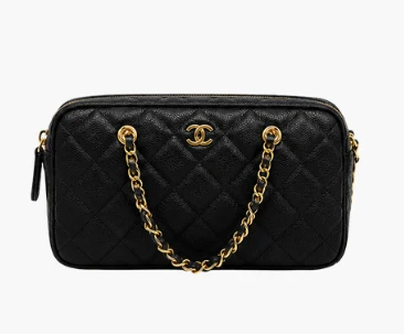 Chanel 25P Mini Bowling Barrel Clutch in Black