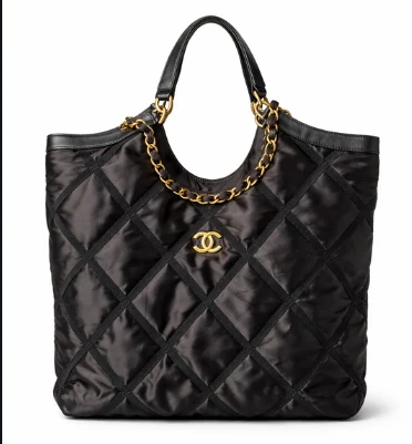 Chanel Quilted CC Nylon Chain Tote