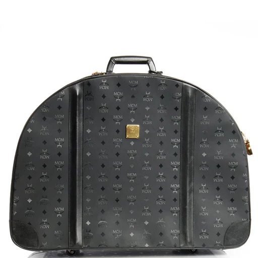Picture of MCM Wheeled Luggage in Black, Canvas