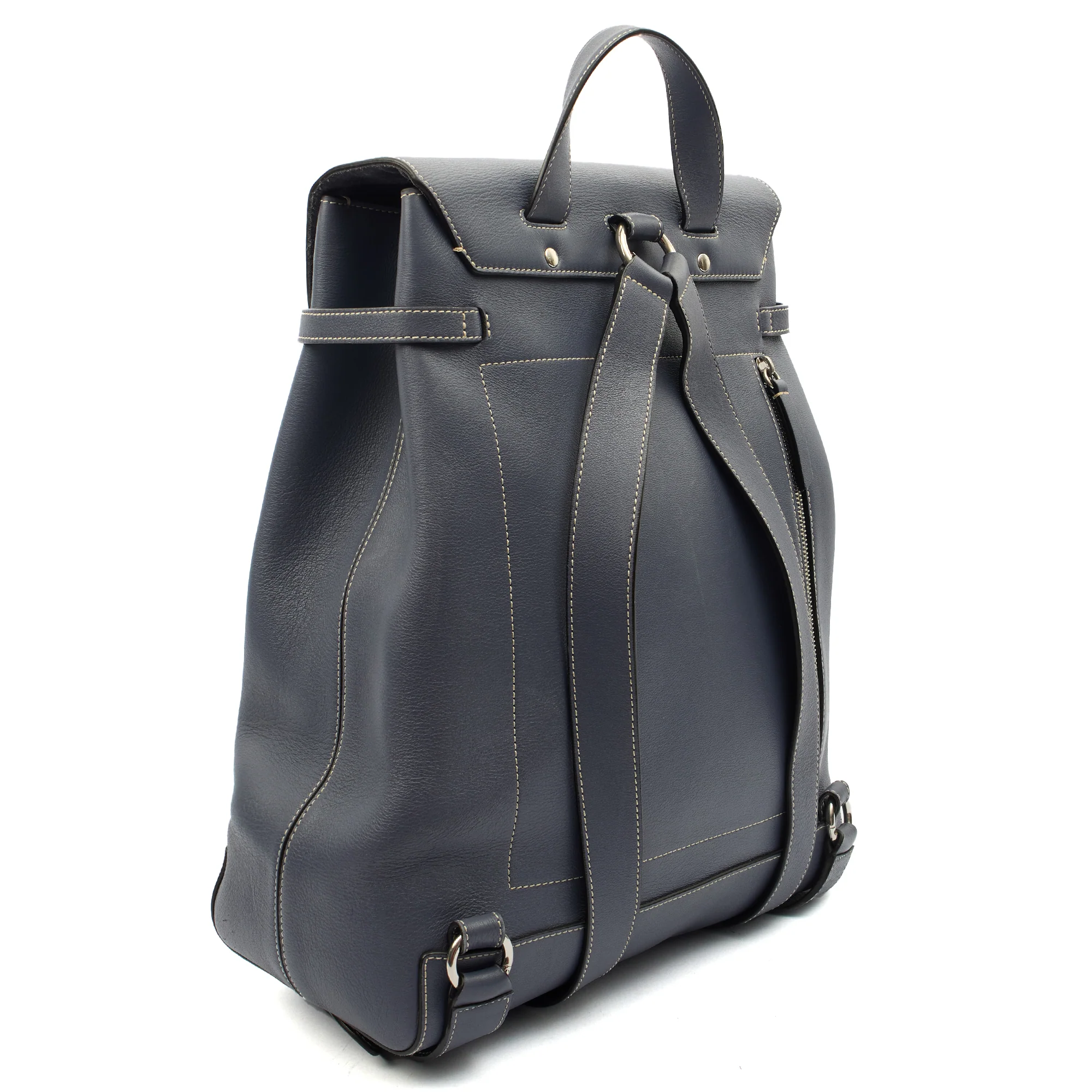 Picture of Mulberry Backpack Chiltern Backpack in Blue, Calfskin Leather