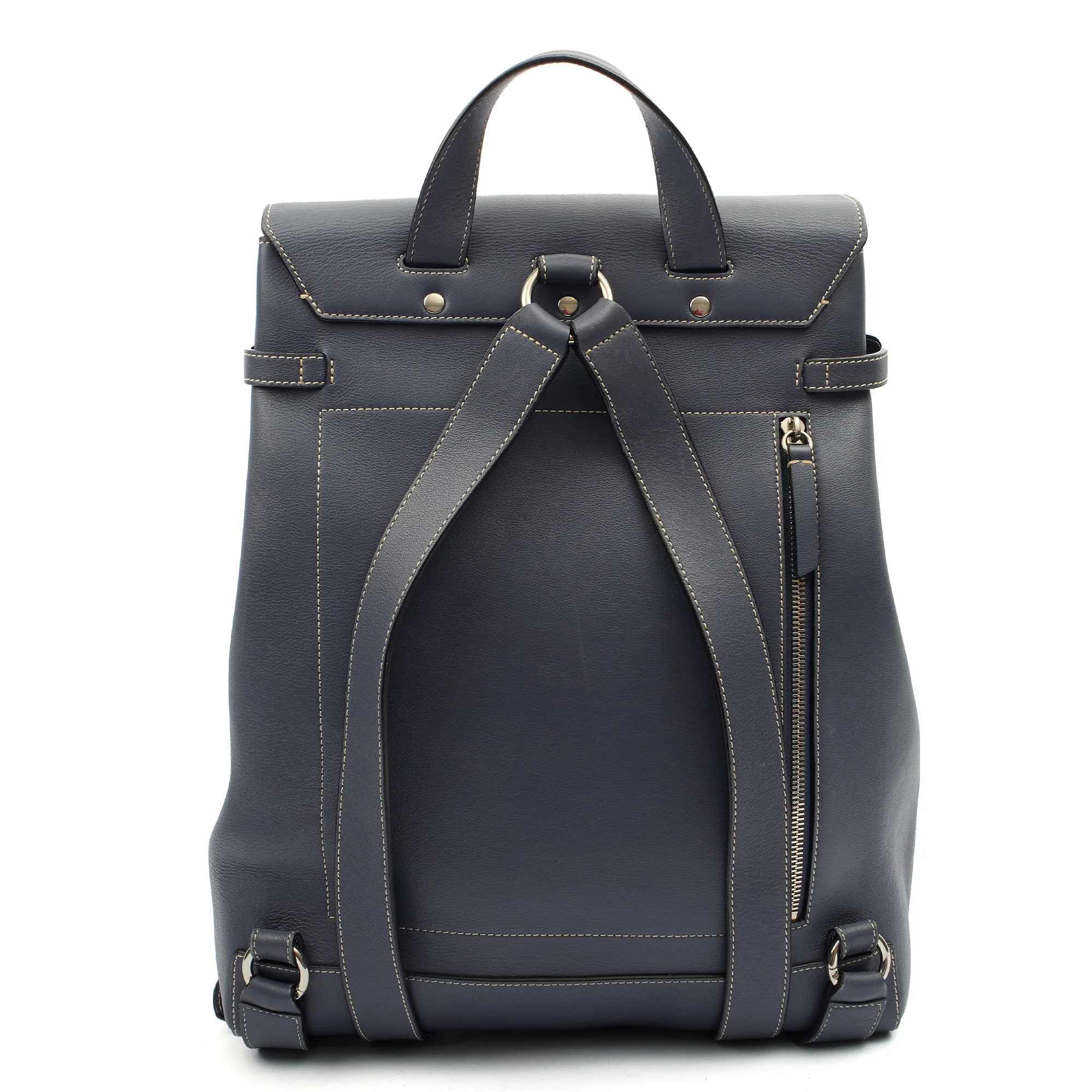 Picture of Mulberry Backpack Chiltern Backpack in Blue, Calfskin Leather