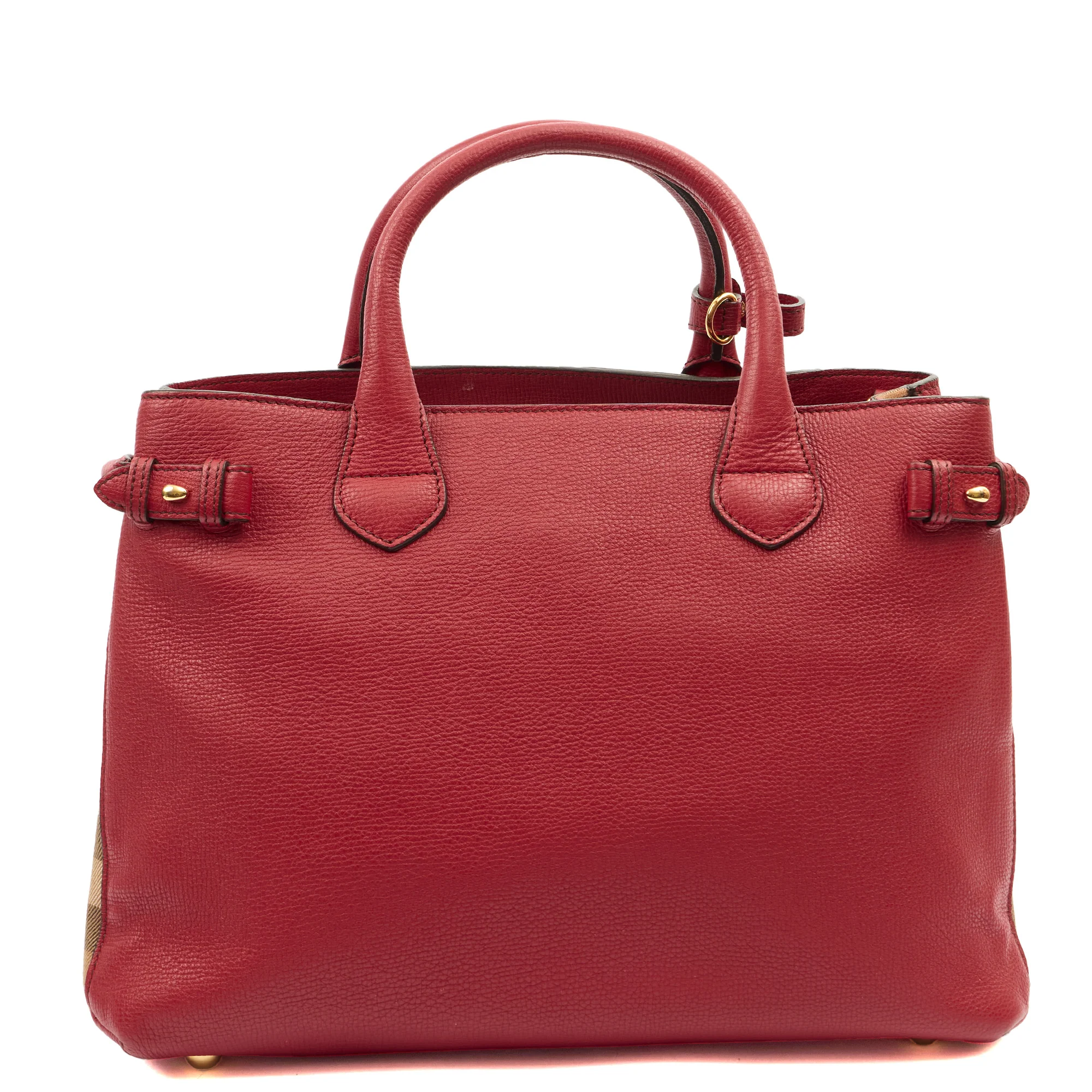 Picture of Burberry Tote Banner - Small in Red, Leather