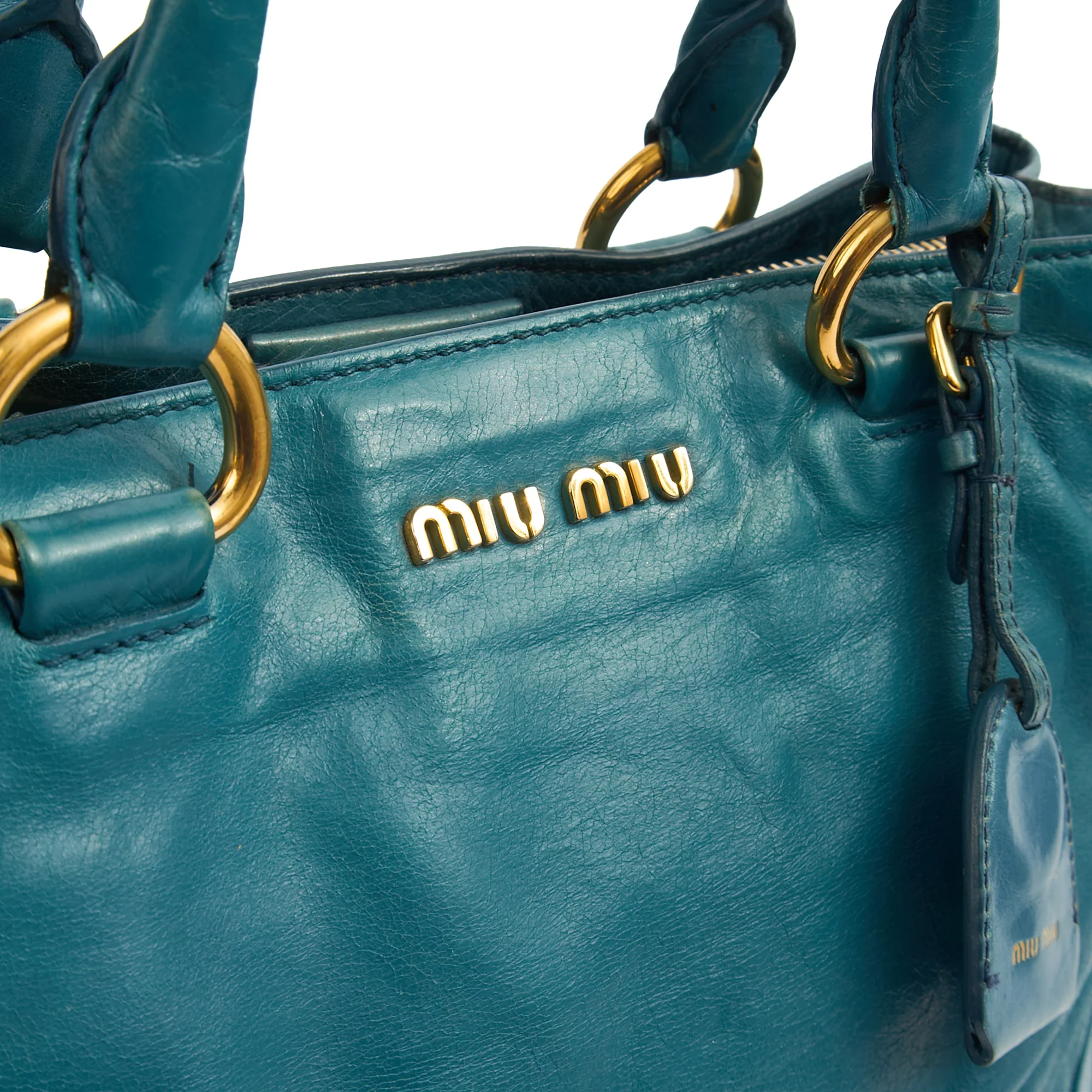 Picture of Miu Miu Tote Tote in Blue, Exotic Effect Leather