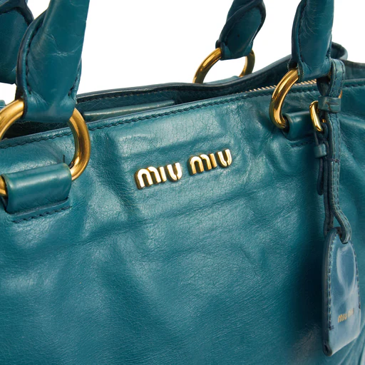 Picture of Miu Miu Tote Tote in Blue, Exotic Effect Leather