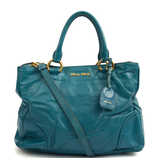 Picture of Miu Miu Tote Tote in Blue, Exotic Effect Leather