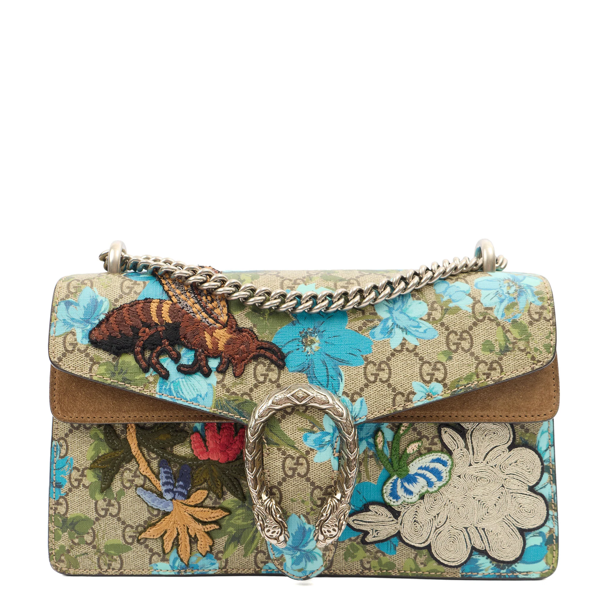 Picture of Gucci Cross Body Dionysus - Small in Blue Blooms, GG Supreme Canvas
