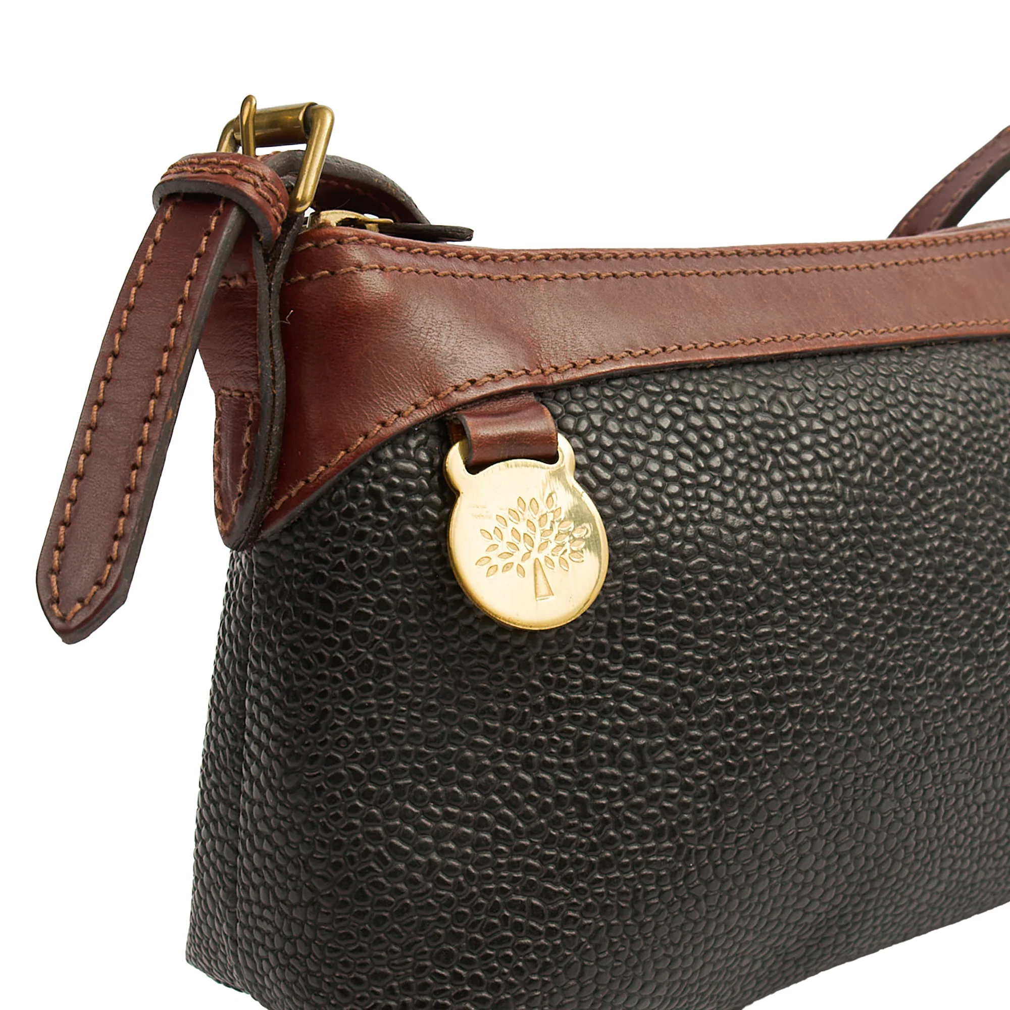 Picture of Mulberry Cross Body Vintage Shoulder Bag in Black, Scotchgrain