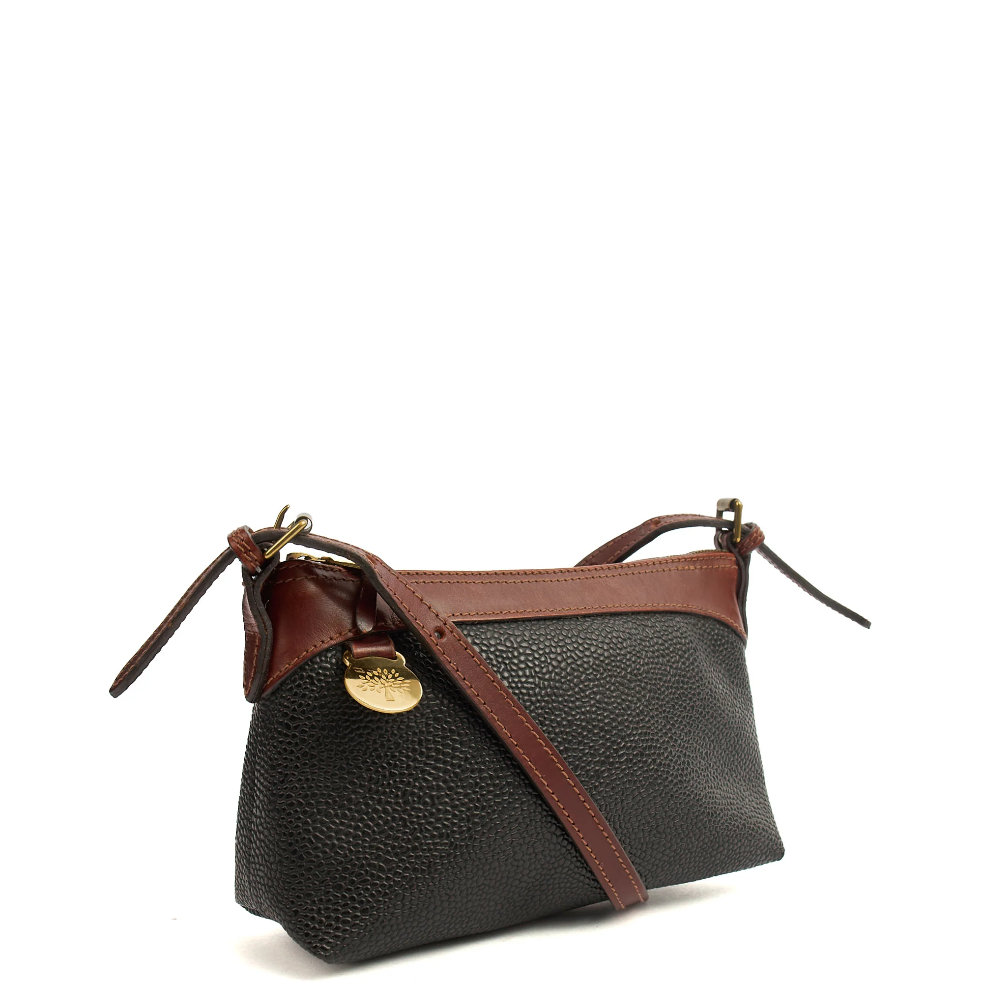 Picture of Mulberry Cross Body Vintage Shoulder Bag in Black, Scotchgrain