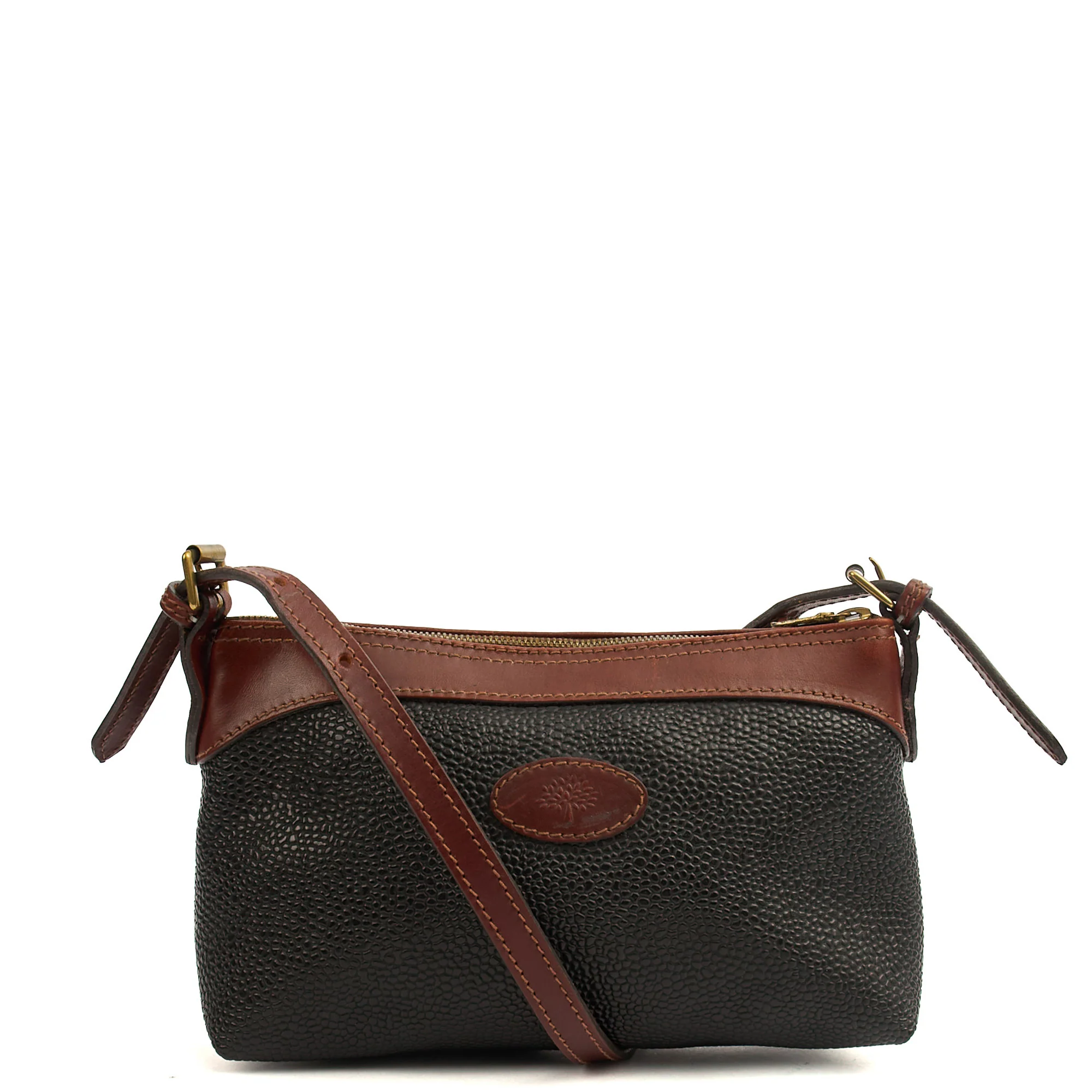 Picture of Mulberry Cross Body Vintage Shoulder Bag in Black, Scotchgrain