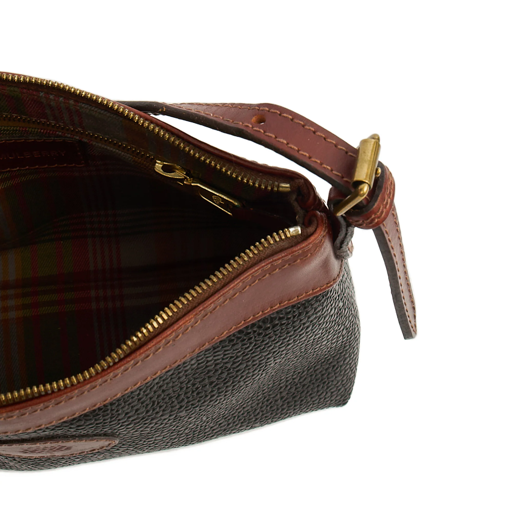 Picture of Mulberry Cross Body Vintage Shoulder Bag in Black, Scotchgrain