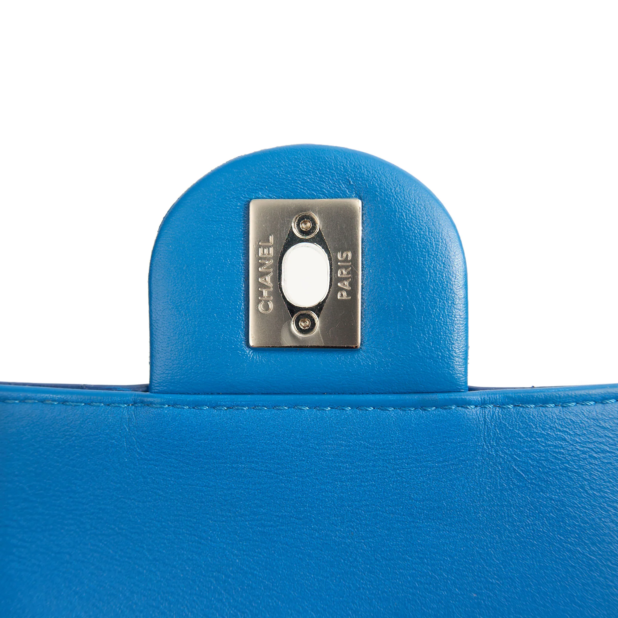 Picture of Chanel Shoulder Bag Classic Single Flap - Small in Blue, Patent Leather