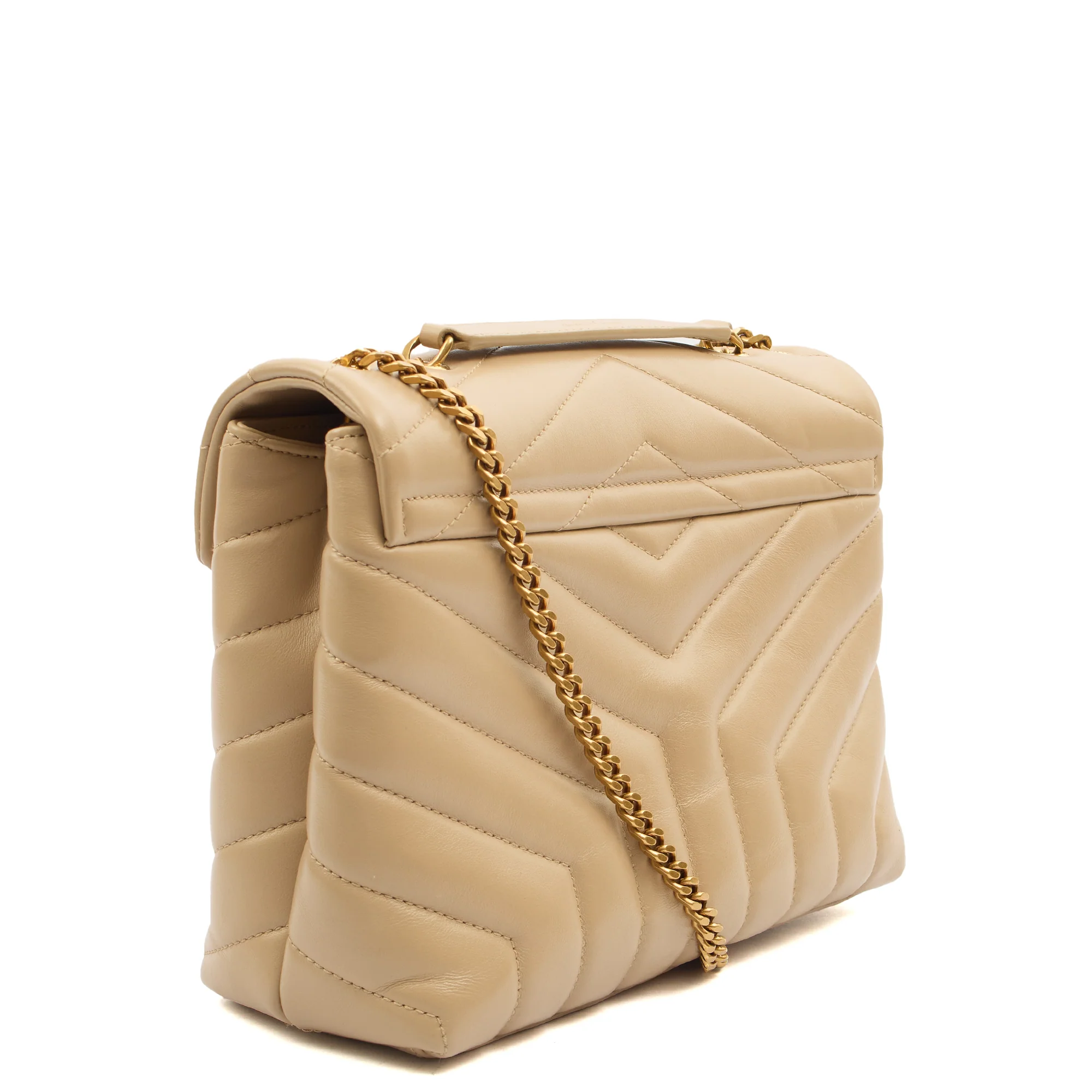 Picture of Saint Laurent Shoulder Bag Lou Lou - Small in Neutral, Calfskin Leather