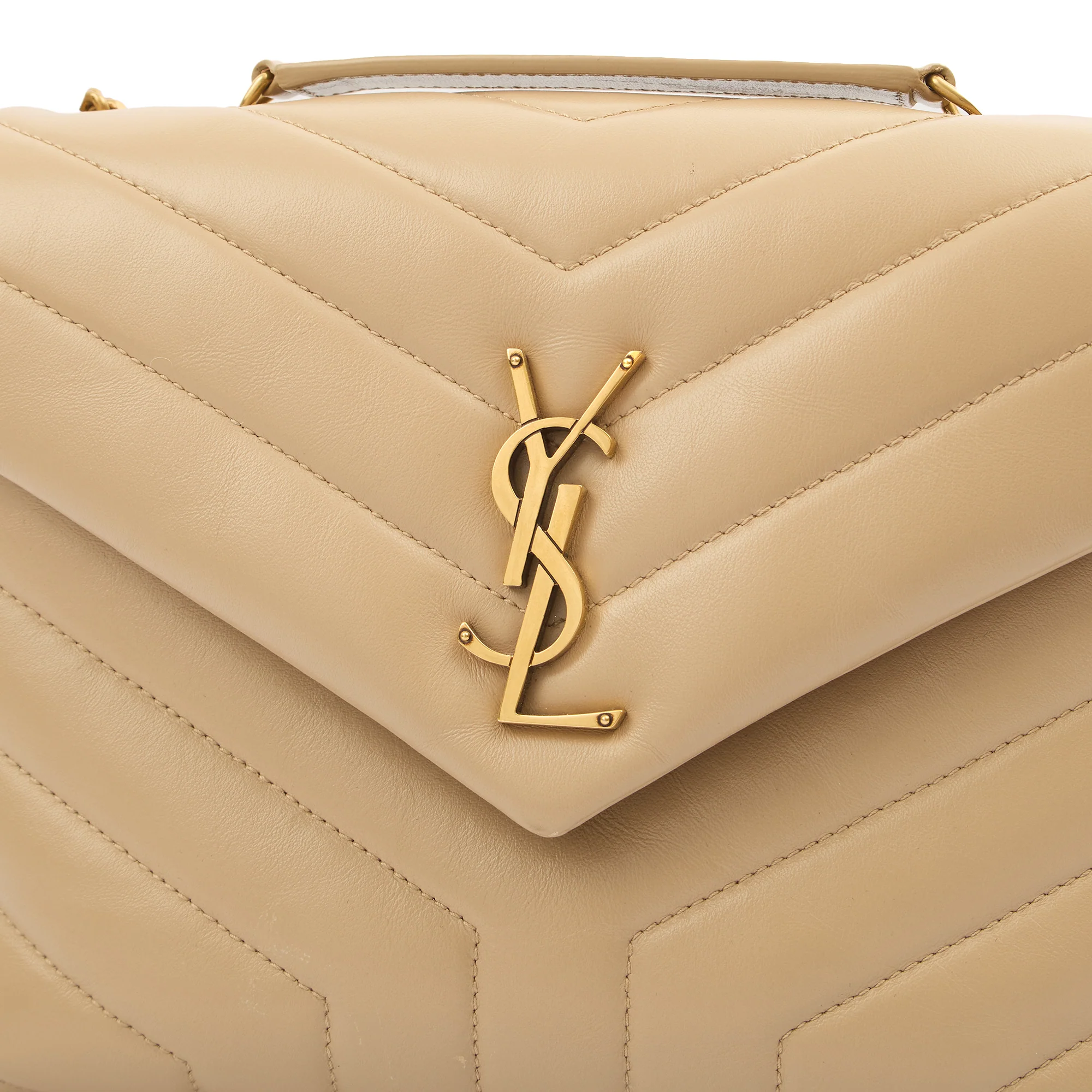 Picture of Saint Laurent Shoulder Bag Lou Lou - Small in Neutral, Calfskin Leather