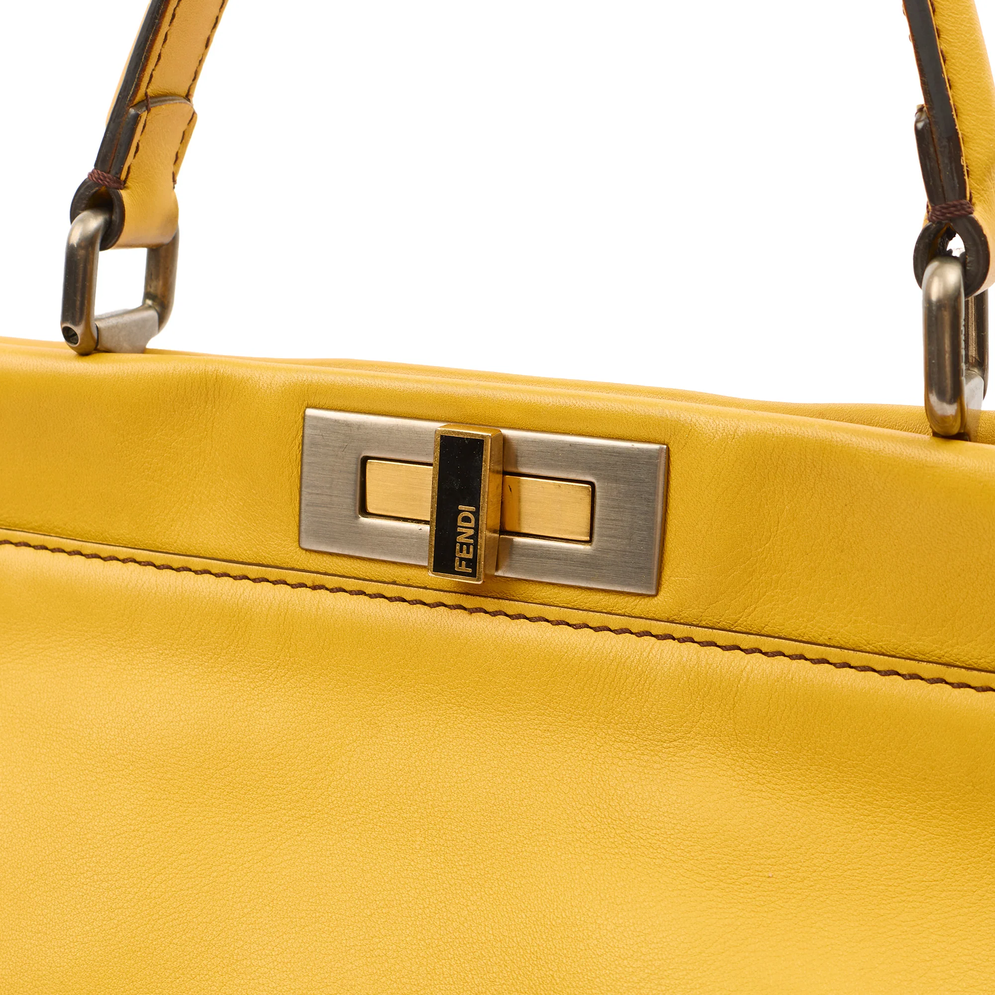 Picture of Fendi Tote Peekaboo - Medium in Yellow, Leather