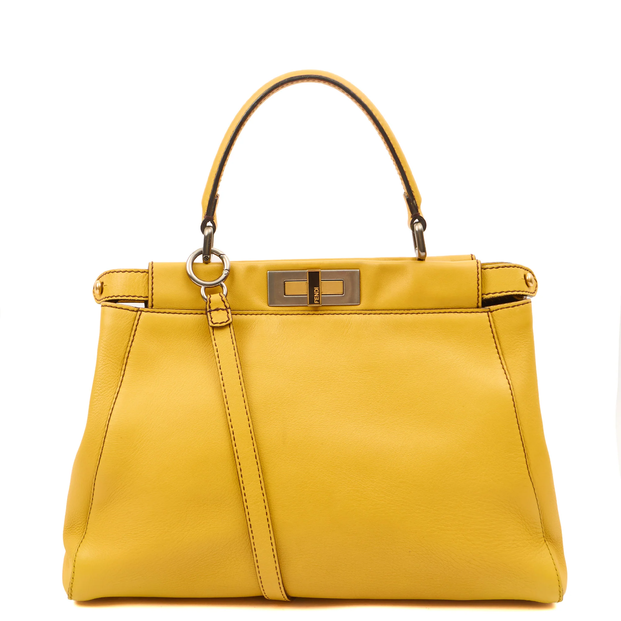 Picture of Fendi Tote Peekaboo - Medium in Yellow, Leather