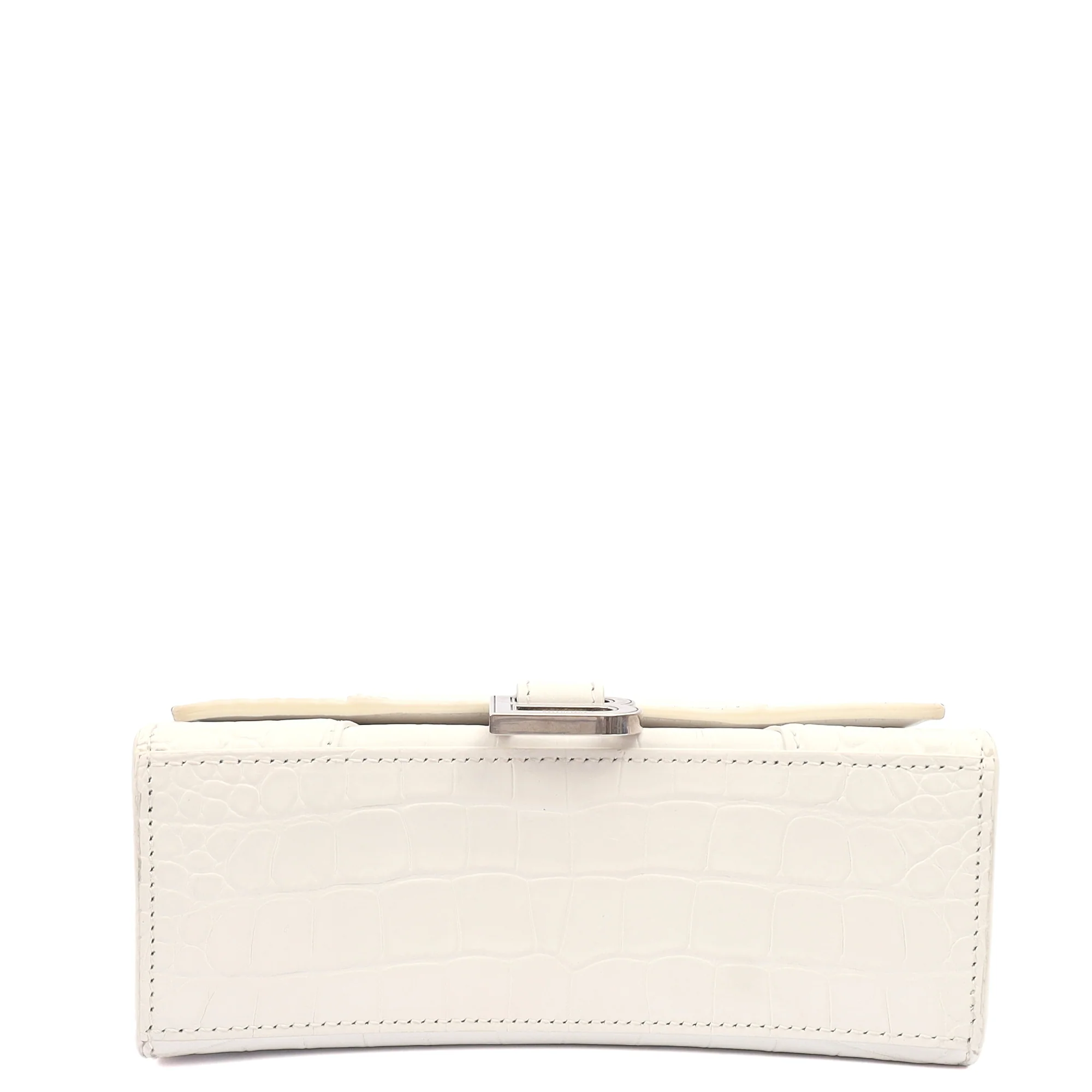 Picture of Balenciaga Mini Bag Hourglass Top Handle Small in White, Exotic Effect Leather